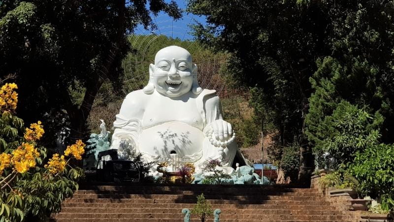 Happy Buddha at the Linh An Pagoda
