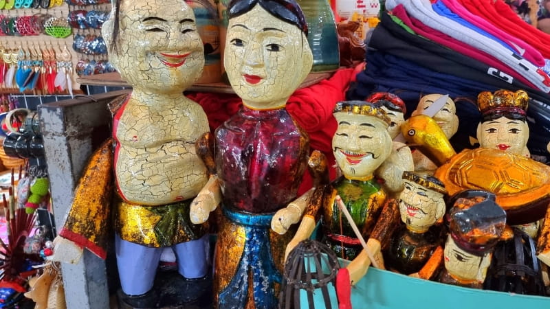 Water puppets for sale at Dong Xuan Market