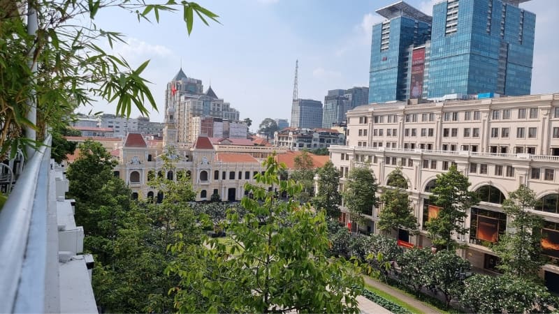Views of Ho Chi Minh City Hall from the Rooftop Garden Bar