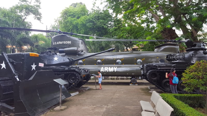 Military equipment at the War Remnants Museum Vietnam